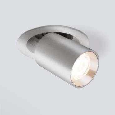 Встраиваемый точечный светодиодный светильник 9917 LED 10W 4200K серебро Pispa
