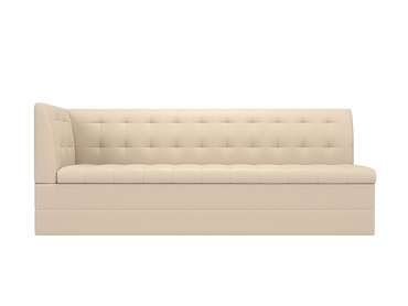 Угловой диван-кровать Бриз бежевого цвета (экокожа) с углом слева