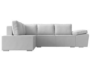 Угловой диван-кровать Хьюго белого цвета (экокожа) левый угол