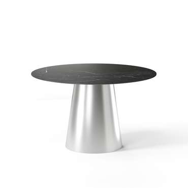 Обеденный стол Алькор L серебряно-черного цвета
