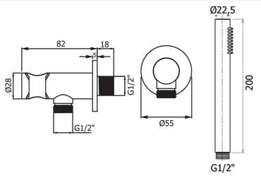 Комплект ручного душа Shower HST3018RS цвета медь брашированная