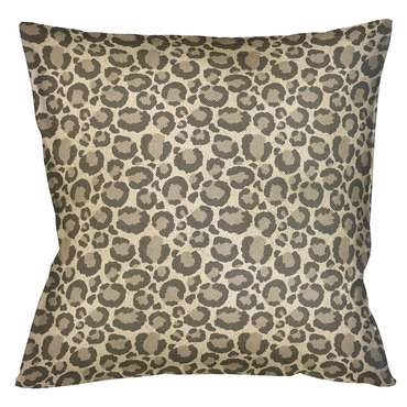 Интерьерная подушка Леопард бежевого цвета
