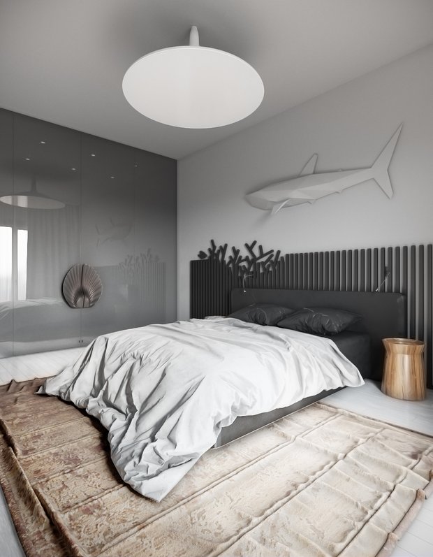 Фотография: Спальня в стиле Современный, Квартира, Минимализм, Проект недели, Москва, 4 и больше, Более 90 метров, Монолитно-кирпичный, Павел Личик, Анастасия Иванова, Kameleono, ЖК «Резиденции Сколково» – фото на INMYROOM