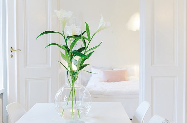 Фотография: Спальня в стиле Скандинавский, Современный, Малогабаритная квартира, Квартира, Цвет в интерьере, Дома и квартиры, Белый – фото на INMYROOM