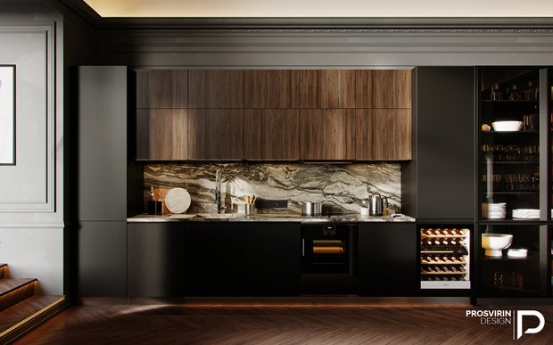 Фотография:  в стиле , Кухня и столовая, Gorenje, Советы, Черный, Марина Саркисян, за и против, Илья Гульянц, Руслан Просвирин, как оформить темную кухню, темная кухня – фото на INMYROOM