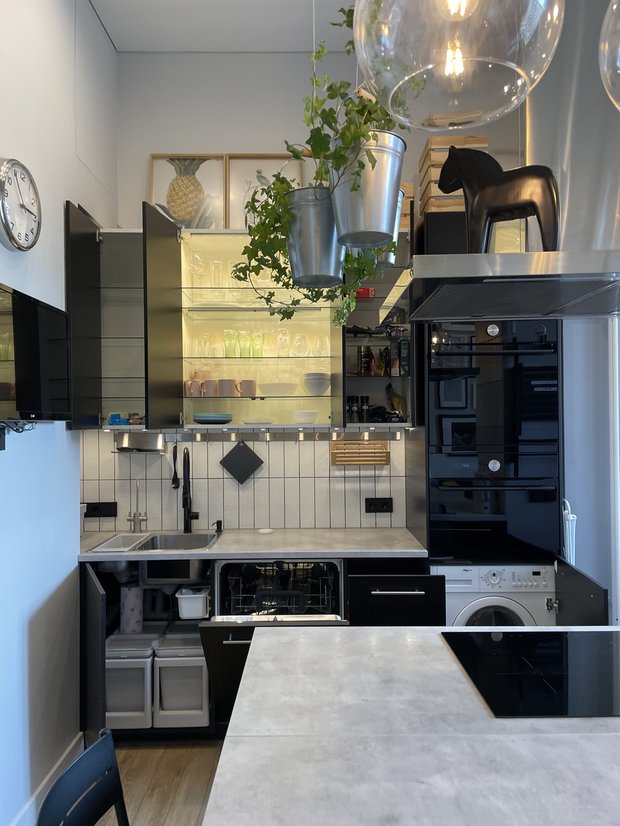 Фото: Кухня и столовая в стиле Лофт, Скандинавский, Модерн, Ремонт на практике — фото на INMYROOM