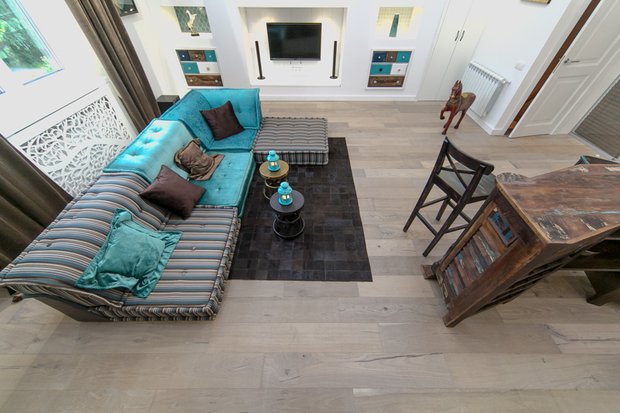 Фотография: Гостиная в стиле Прованс и Кантри, Скандинавский, Современный, Интерьер комнат, Дача, Дачный ответ, Мансарда – фото на INMYROOM