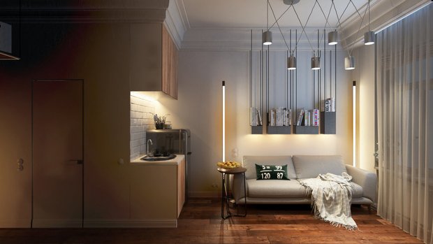 Фотография: Кухня и столовая в стиле Скандинавский, Советы, Зонирование, Николай Вашанцев, зонирование студии, ToTaste Studio, Антон Юров, Денис Юров, Инна Азорская, Яна Грошева, ирина носова, Александра Ермилова, Диана Бганова – фото на INMYROOM