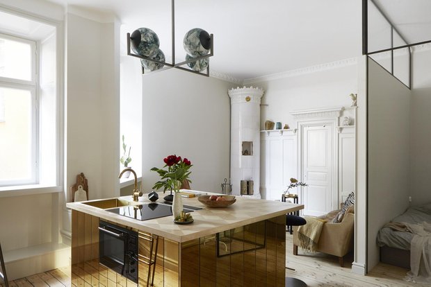 Фотография: Кухня и столовая в стиле Современный, Скандинавский, Декор интерьера, Малогабаритная квартира, Квартира, Студия, Швеция, Стокгольм – фото на INMYROOM