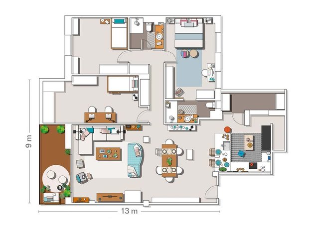 Фотография: Планировки в стиле , Кухня и столовая, Гостиная, Спальня, Прованс и Кантри, Эклектика, Декор и DIY, Квартира, Испания, Белый, Мадрид, Бирюзовый, 4 и больше, Более 90 метров, как оформить квартиру светлой – фото на INMYROOM