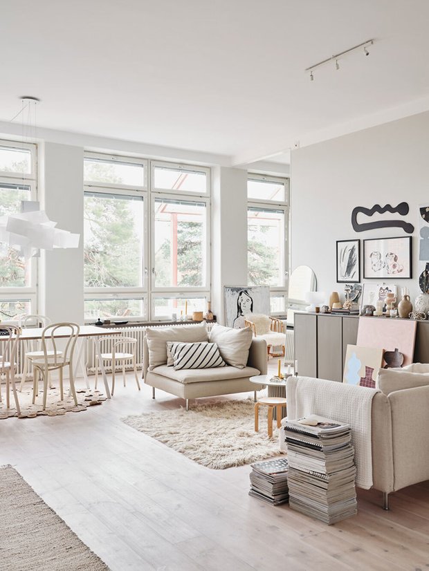 Фотография: Гостиная в стиле Скандинавский, Декор интерьера, Квартира, Швеция, Белый, Стокгольм – фото на INMYROOM