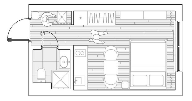 Фотография:  в стиле , Малогабаритная квартира, Квартира, Студия, Переделка, Московская область, до 40 метров, минимализм с элементами современного дизайна, Юлия Саргсян – фото на INMYROOM