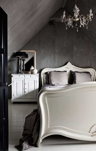 Фотография: Спальня в стиле Лофт, Дом, Цвет в интерьере, Дома и квартиры, Серый – фото на INMYROOM