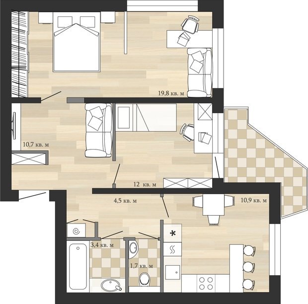 Фотография: Планировки в стиле , Квартира, Перепланировка, Валентина Донская, ИП-46с, Максим Панин, Николай Твердов, И-1724, Анастасия Киселева, Максим Джураев, П-111М, ПД-4, П-44 – фото на INMYROOM
