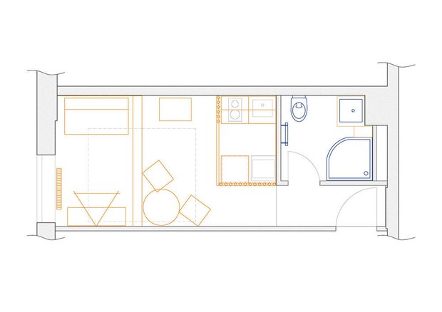 Фотография: Гостиная в стиле Современный, Малогабаритная квартира – фото на INMYROOM