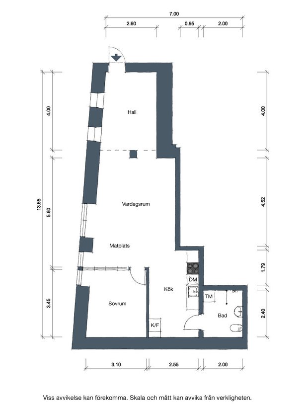 Фотография: Планировки в стиле , Лофт, Декор интерьера, Швеция, Белый, Черный, Стокгольм, 2 комнаты, 40-60 метров – фото на INMYROOM