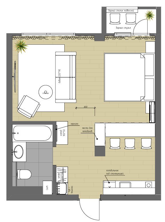 Фотография: в стиле , Студия, Советы, Сочи, 40-60 метров, Надежда Мишакова, Елена Борисова – фото на INMYROOM