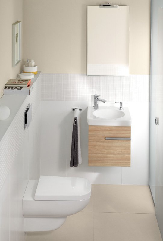 Фотография:  в стиле , Ванная, Советы, Villeroy & Boch, дизайн ванной комнаты, дизайн маленького санузла, Thomas Kannengiesser, SupraFix, Direct Flush, Soft Closing System, TitanCeram, Octagon, antibac, CeramicPlus – фото на INMYROOM
