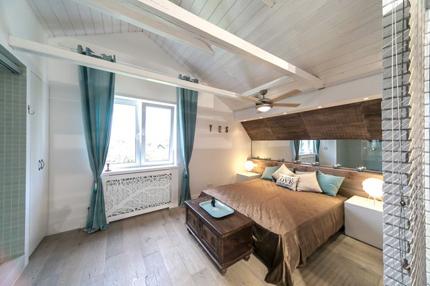 Фотография: Спальня в стиле Прованс и Кантри, Скандинавский, Современный, Интерьер комнат, Дача, Дачный ответ, Мансарда – фото на INMYROOM