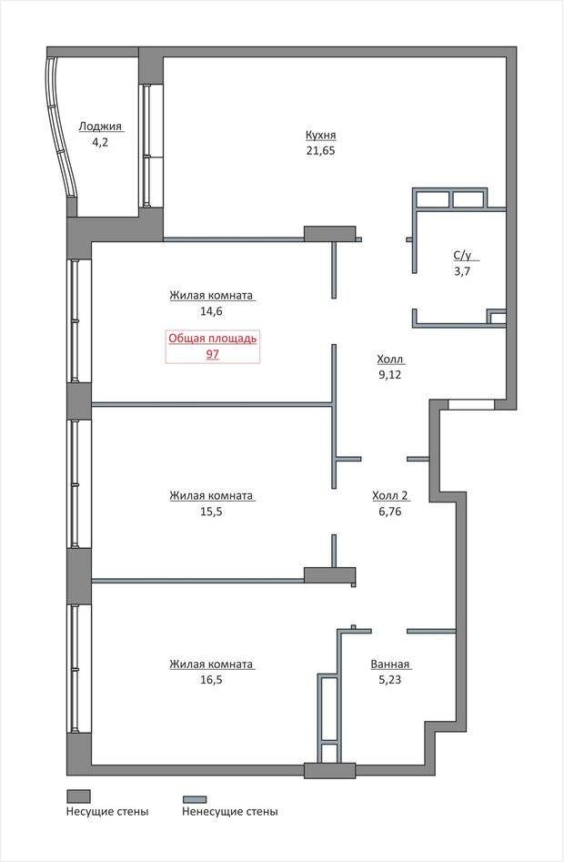 Фотография: Планировки в стиле , Квартира, Перепланировка, Москва, Студия 3.14, Ирина Леготкина, 3 комнаты, Более 90 метров, Монолитно-кирпичный, ЖК «Символ» – фото на INMYROOM