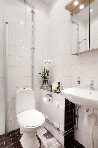 Фотография: Ванная в стиле Современный, Гостиная, Классический, Малогабаритная квартира, Квартира, Дома и квартиры, Стокгольм – фото на INMYROOM