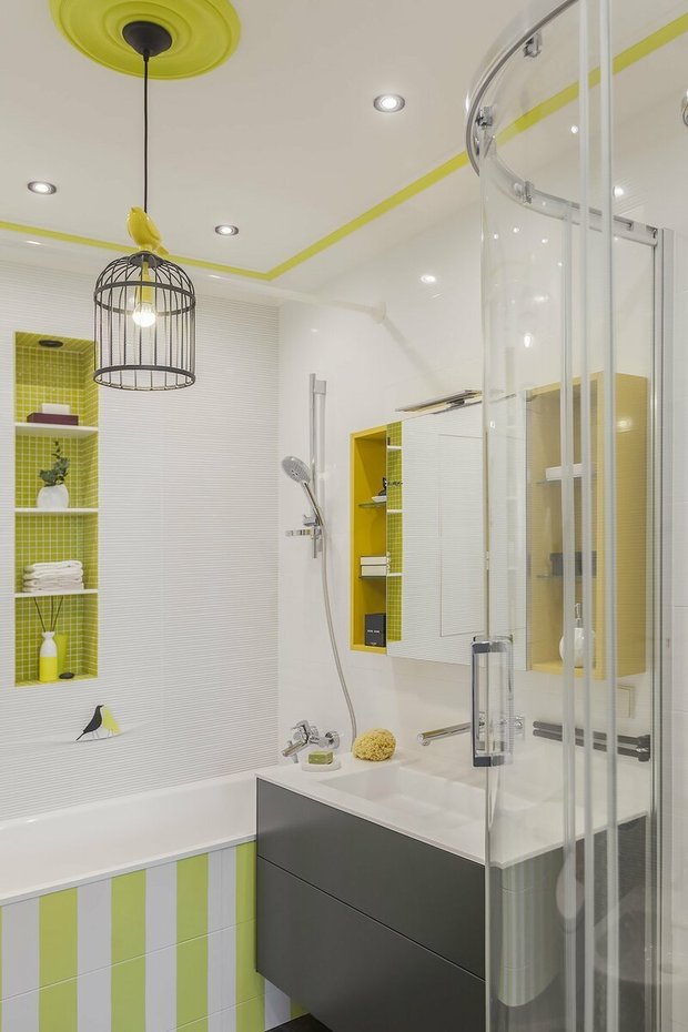 Визуализация интерьера ванной комнаты в современном стиле