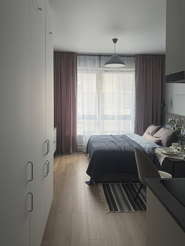 Фотография:  в стиле , Малогабаритная квартира, Квартира, Студия, Переделка, Московская область, до 40 метров, минимализм с элементами современного дизайна, Юлия Саргсян – фото на INMYROOM