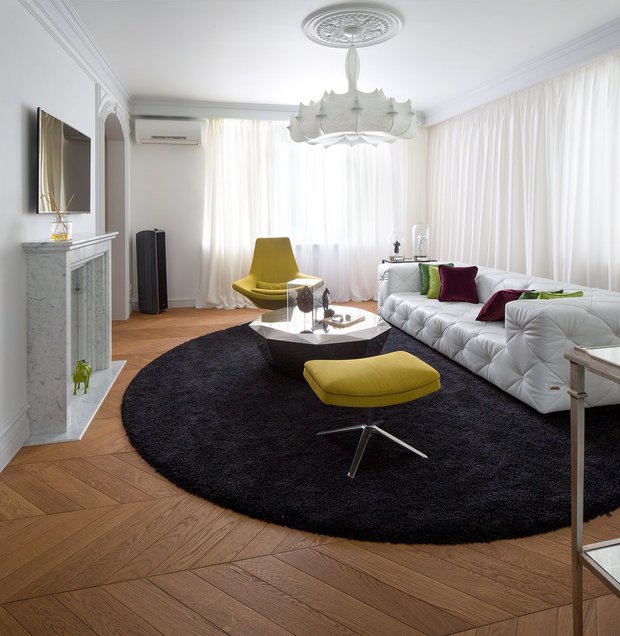 Фотография: Гостиная в стиле Современный, Эклектика, Квартира, Украина, Проект недели, Фьюжн, Киев, Лидия Пфайфер, Ольга Фрадина – фото на INMYROOM