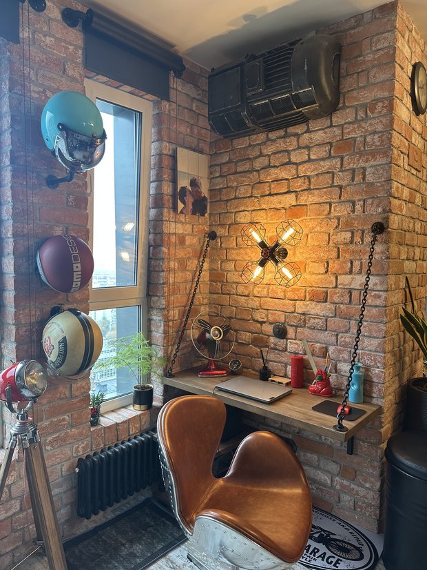 Фотография:  в стиле , Лофт, Квартира, Студия, Москва, Ремонт на практике, дизайн квартиры студии, квартира-студия, Кирпичный дом, 40-60 метров, идеи для студии, кухня в студии, обустройство студии, Анна Володина – фото на INMYROOM