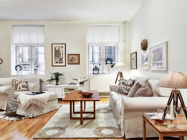 Фотография: Гостиная в стиле Скандинавский, Малогабаритная квартира, Квартира, Дома и квартиры – фото на INMYROOM