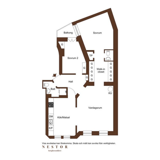 Фотография: Планировки в стиле , Классический, Скандинавский, Декор интерьера, Швеция, Бежевый, Стокгольм, Серый, 3 комнаты, 60-90 метров – фото на INMYROOM