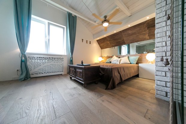 Фотография: Спальня в стиле Прованс и Кантри, Лофт, Скандинавский, Современный, Интерьер комнат, Дача, Дачный ответ, Мансарда – фото на INMYROOM