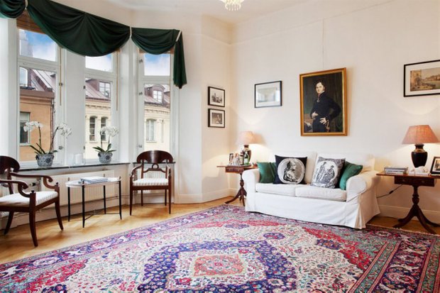 Фотография: Гостиная в стиле Скандинавский, Классический, Малогабаритная квартира, Квартира, Дома и квартиры, Стокгольм – фото на INMYROOM