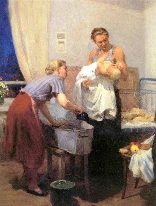Агабабаева-Шебашева Валентина Алексеевна (род. 1927) «Дома» 1955
