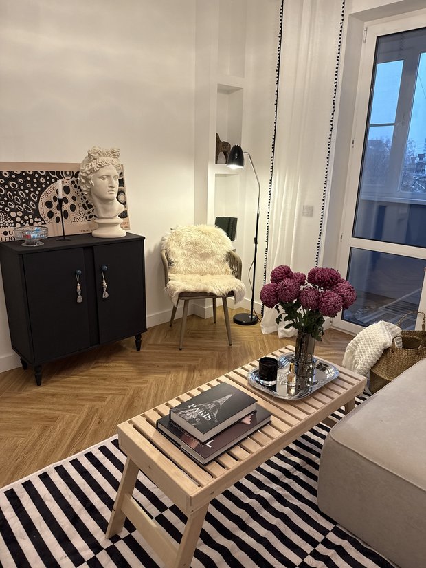 Фотография: в стиле , Малогабаритная квартира, Квартира, Проект дня, Москва, 1 комната, современный с элементами эклектики, фото интерьера, фото кухни, Кристина Абраменкова – фото на INMYROOM