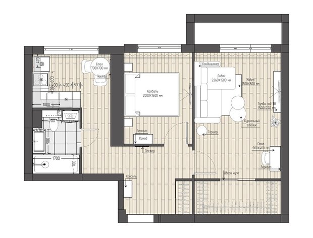 Фотография:  в стиле , Переделка, 2 комнаты, 40-60 метров – фото на INMYROOM