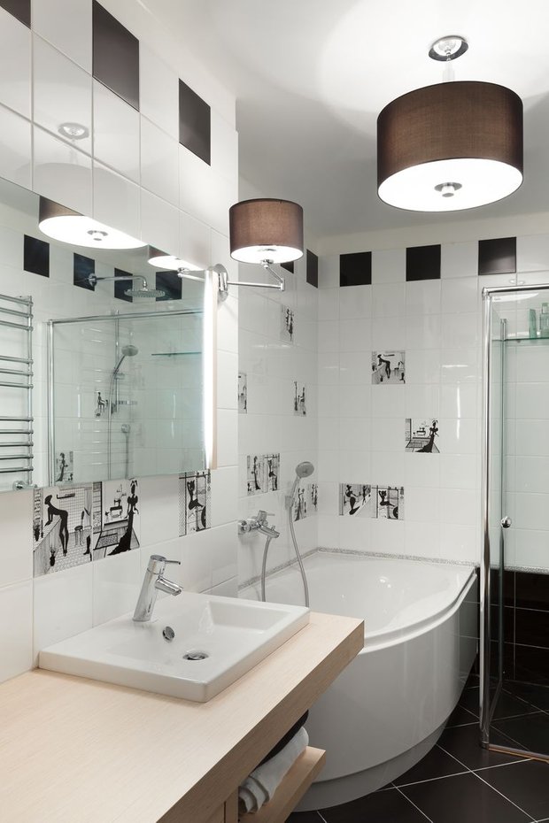 Фотография: Ванная в стиле Современный, Квартира, Artemide, BoConcept, Calligaris, Цвет в интерьере, Дома и квартиры, Санкт-Петербург – фото на INMYROOM