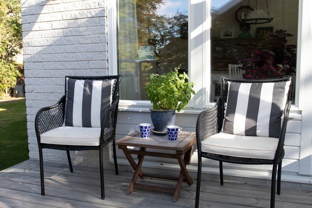 Фотография: Терраса в стиле Скандинавский, Современный, Декор интерьера, Дом, Белый, Минимализм, Вилла, Серый, Голубой, Коричневый, 4 и больше, Более 90 метров – фото на INMYROOM