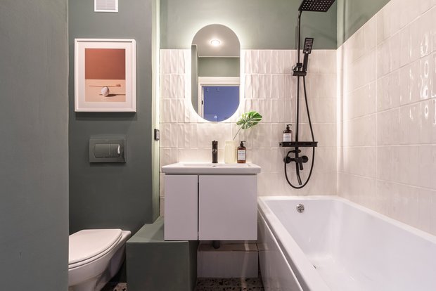 Фото: Ванная в стиле минимализм, современная, маленькая квартира, квартира, Санкт-Петербург, 1 комната, до 40 метров, Ольга Копосова – фото на INMYROOM