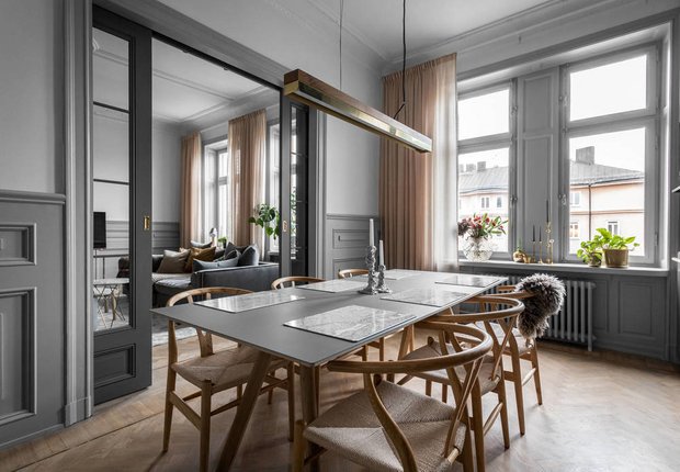 Фотография: Кухня и столовая в стиле Скандинавский, Классический, Декор интерьера, Швеция, Бежевый, Стокгольм, Серый, 3 комнаты, 60-90 метров – фото на INMYROOM