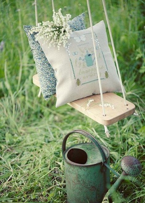 Фотография:  в стиле Прованс и Кантри, Современный, DIY, Дом, Ландшафт, Стиль жизни, Дача, Гамак, Качели – фото на INMYROOM