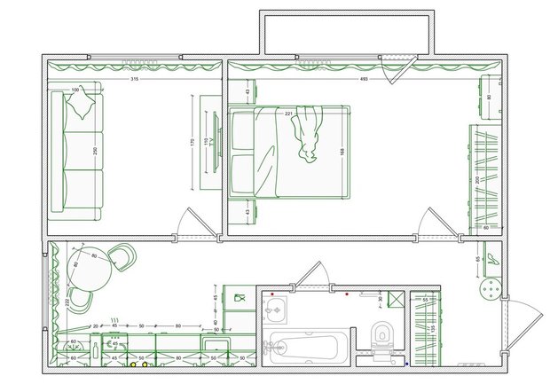 Фотография:  в стиле , Квартира, Переделка, Москва, 2 комнаты, 40-60 метров, современный/минимализм, Мария Жигунова – фото на INMYROOM