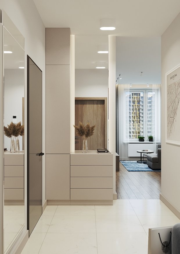 Фотография: Прихожая в стиле Современный, Квартира, Перепланировка, 2 комнаты, 40-60 метров, Наталья Мукасьян – фото на INMYROOM