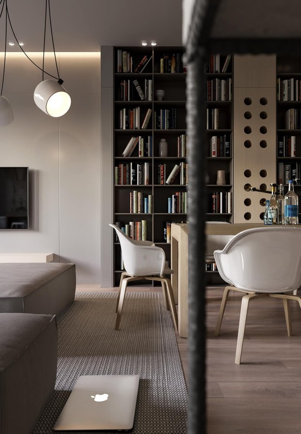 Фотография: Кухня и столовая в стиле Современный, Квартира, Проект недели, 2 комнаты, Более 90 метров, Монолитно-кирпичный, Киевская область, Руслан Ковальчук, ЖК «Чайка», Artpartner – фото на INMYROOM