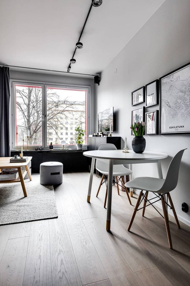 Фотография: Кухня и столовая в стиле Скандинавский, Декор интерьера, Малогабаритная квартира, Квартира, Швеция, Серый, идеи для малогабариток, как оформить малогабаритку, дизайн малогабаритки, 1 комната, до 40 метров, энциклопедия_интерьер – фото на INMYROOM