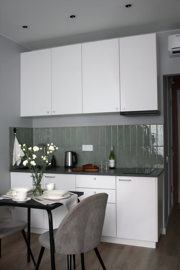 Фотография:  в стиле , Малогабаритная квартира, Квартира, Студия, Переделка, Московская область, до 40 метров, минимализм с элементами современного дизайна, Юлия Саргсян – фото на INMYROOM