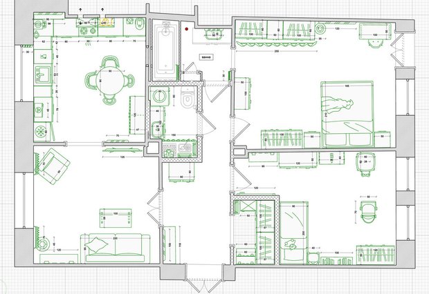 Фотография:  в стиле , Квартира, Ремонт на практике, Сталинка, 3 комнаты, 60-90 метров, Тамбов, фото интерьера, дизайн интерьера фото, винтаж/ретро – фото на INMYROOM