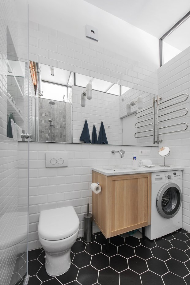 Фотография: Ванная в стиле Современный, Лофт, Квартира, Проект недели, Москва, Максим Тихонов, m2project, Сталинка, 2 комнаты, 40-60 метров – фото на INMYROOM