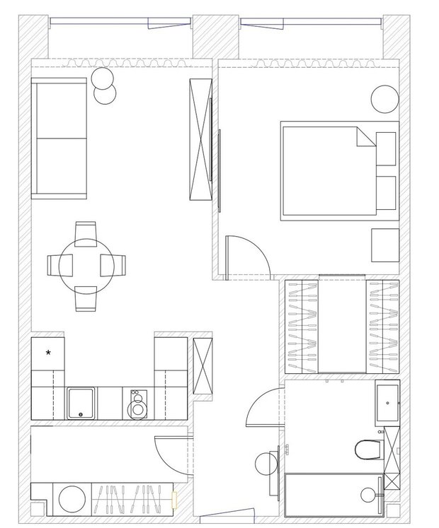 Фотография:  в стиле , Квартира, Советы, 2 комнаты, 40-60 метров, Екатерина Загородняя – фото на INMYROOM