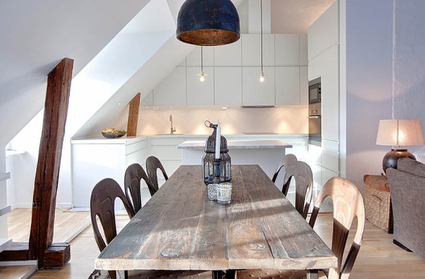 Фотография: Кухня и столовая в стиле Лофт, Скандинавский, Квартира, Дома и квартиры, Минимализм – фото на INMYROOM